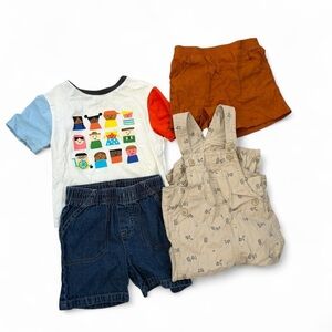 Baby boy clothing bundle summer 18m Carter's Target Overalls denim shorts linen